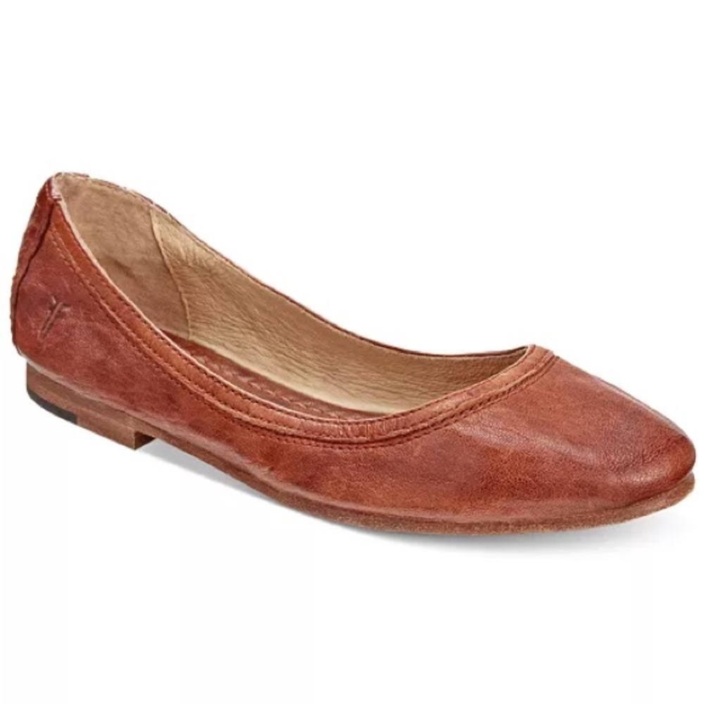 Frye Women's Rust Brown Leather Ballet Flats